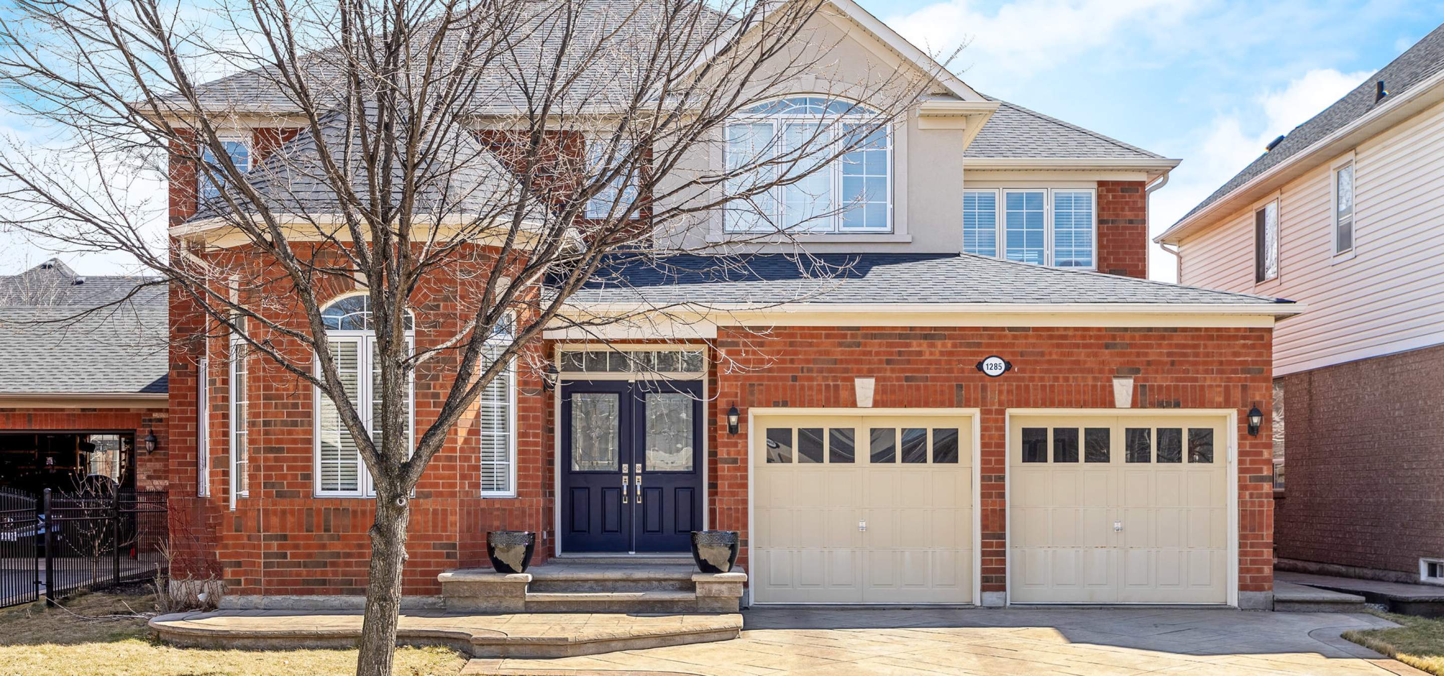 Elegant brick home with double garage.