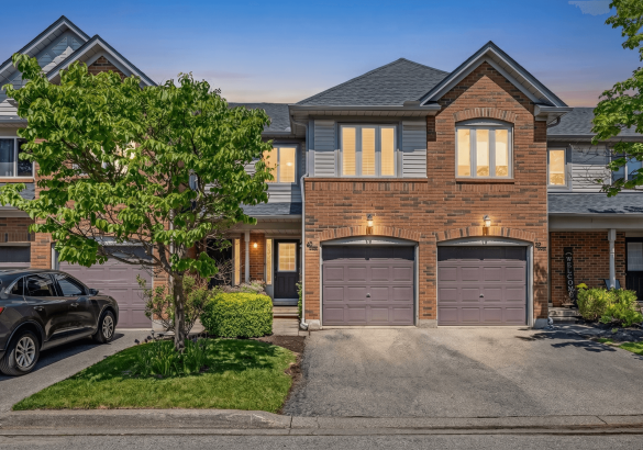 Beautiful 2 Storey Brick Townhome at Dusk